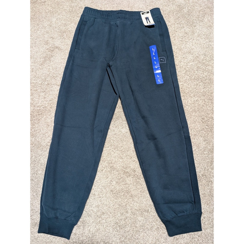 Puma Joggers‎ Mens Large Blue Fleece Sweatpants 31 Inseam Athletic Lounge Pants